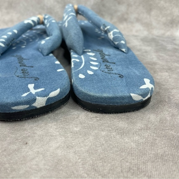 Free People ES Verdra Cotton Thong Sandals In Azure Denim Blue Size 40 US 10 - Picture 6 of 11